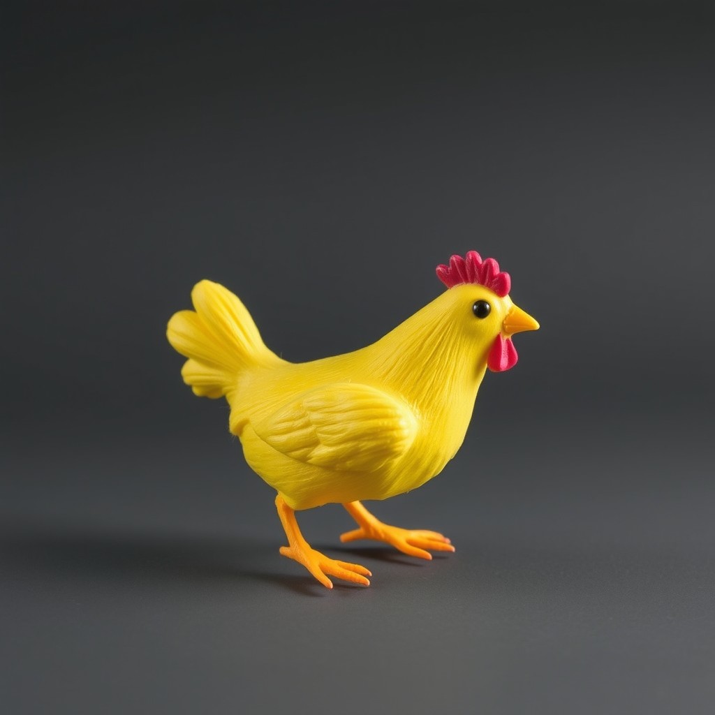 Yellow Jumping Chicken on display
